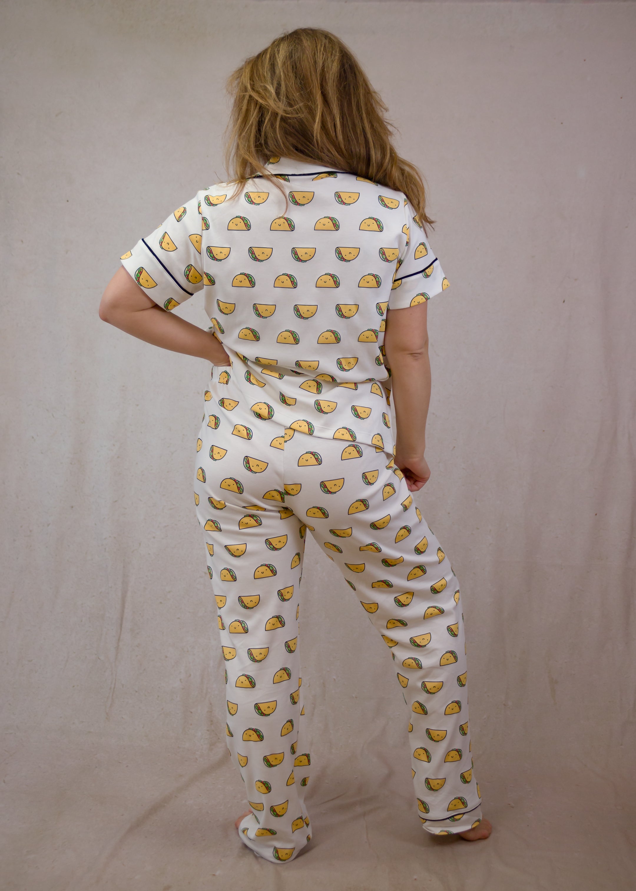 Women's Short Sleeve Pima Cotton Pyjama Set – Tacos Print