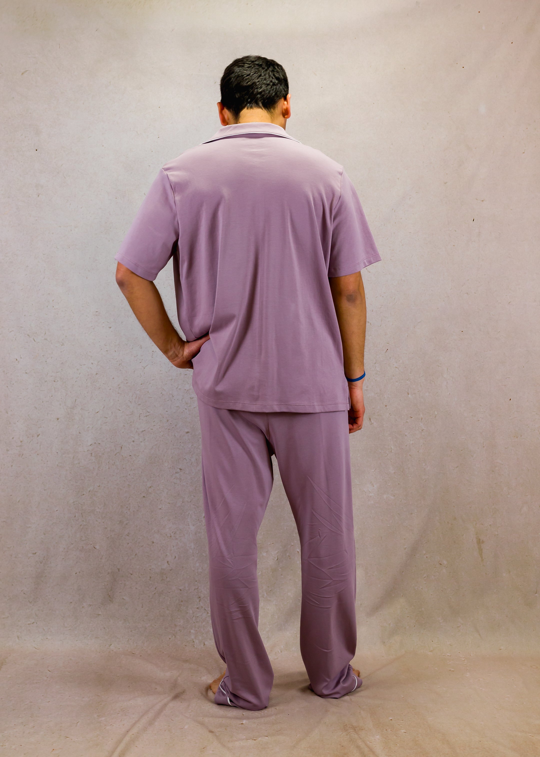 Pale purple set with short-sleeves and trouser