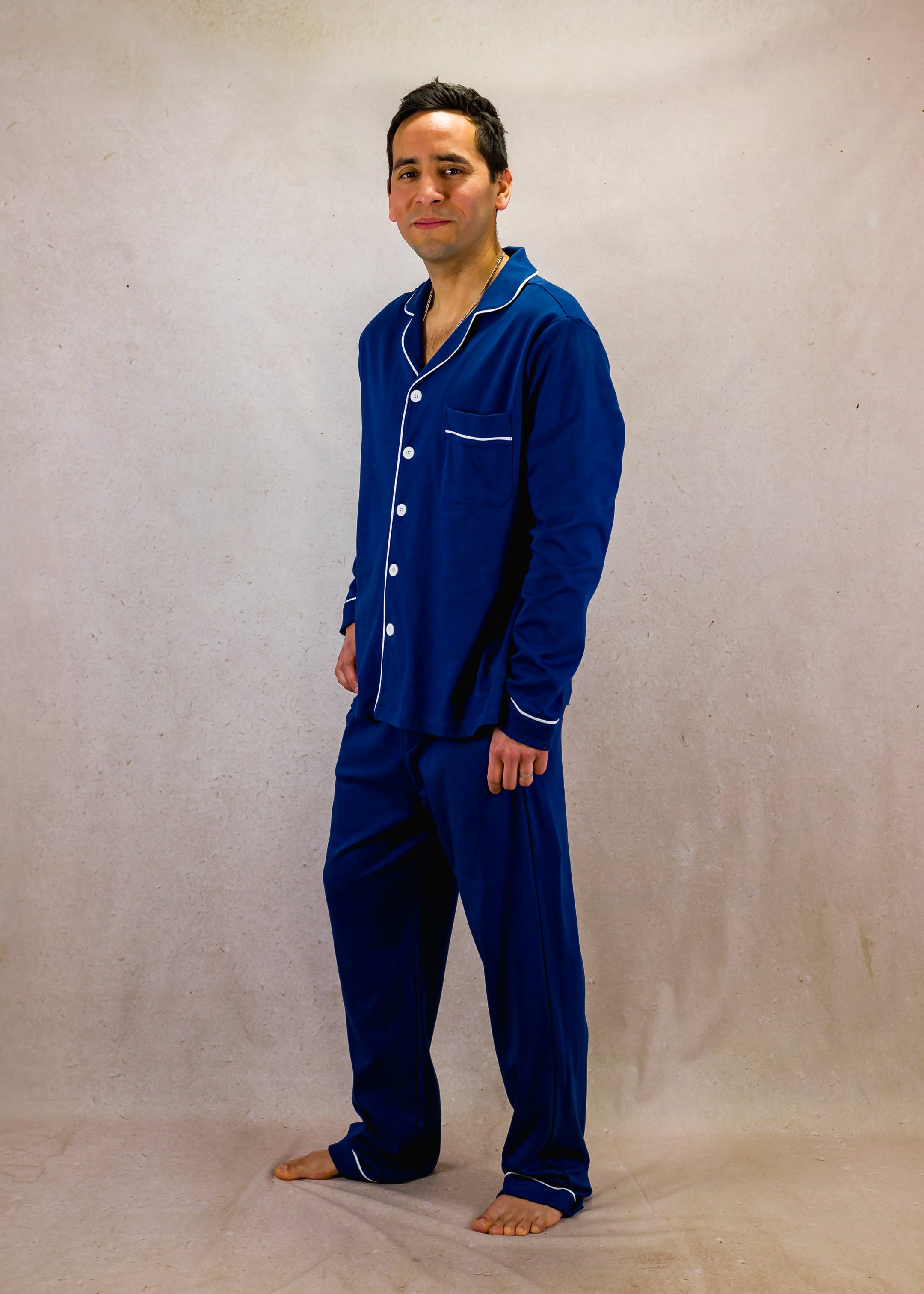 Blue set with long-sleeves top and trouser