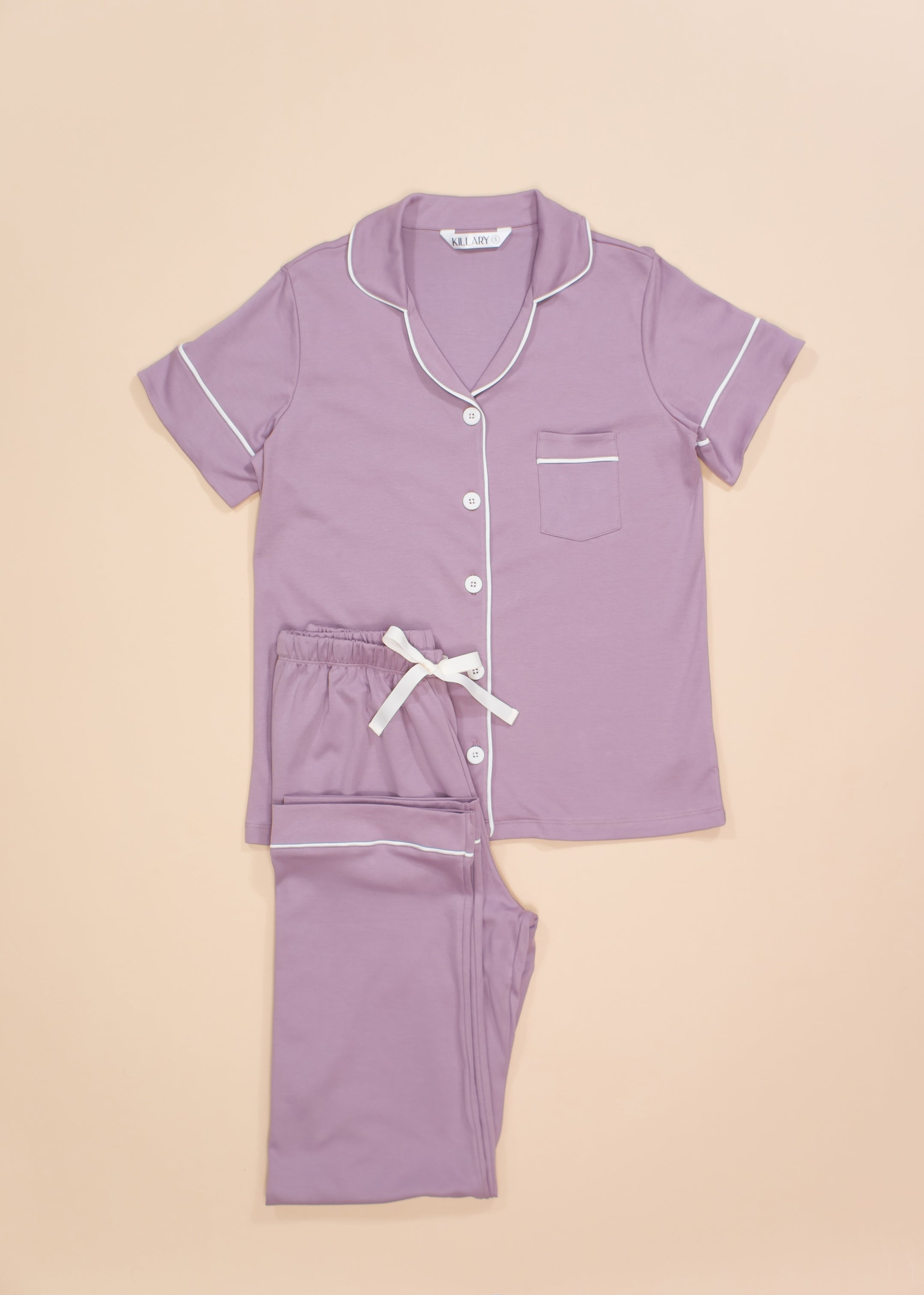 Pale purple set with short-sleeves