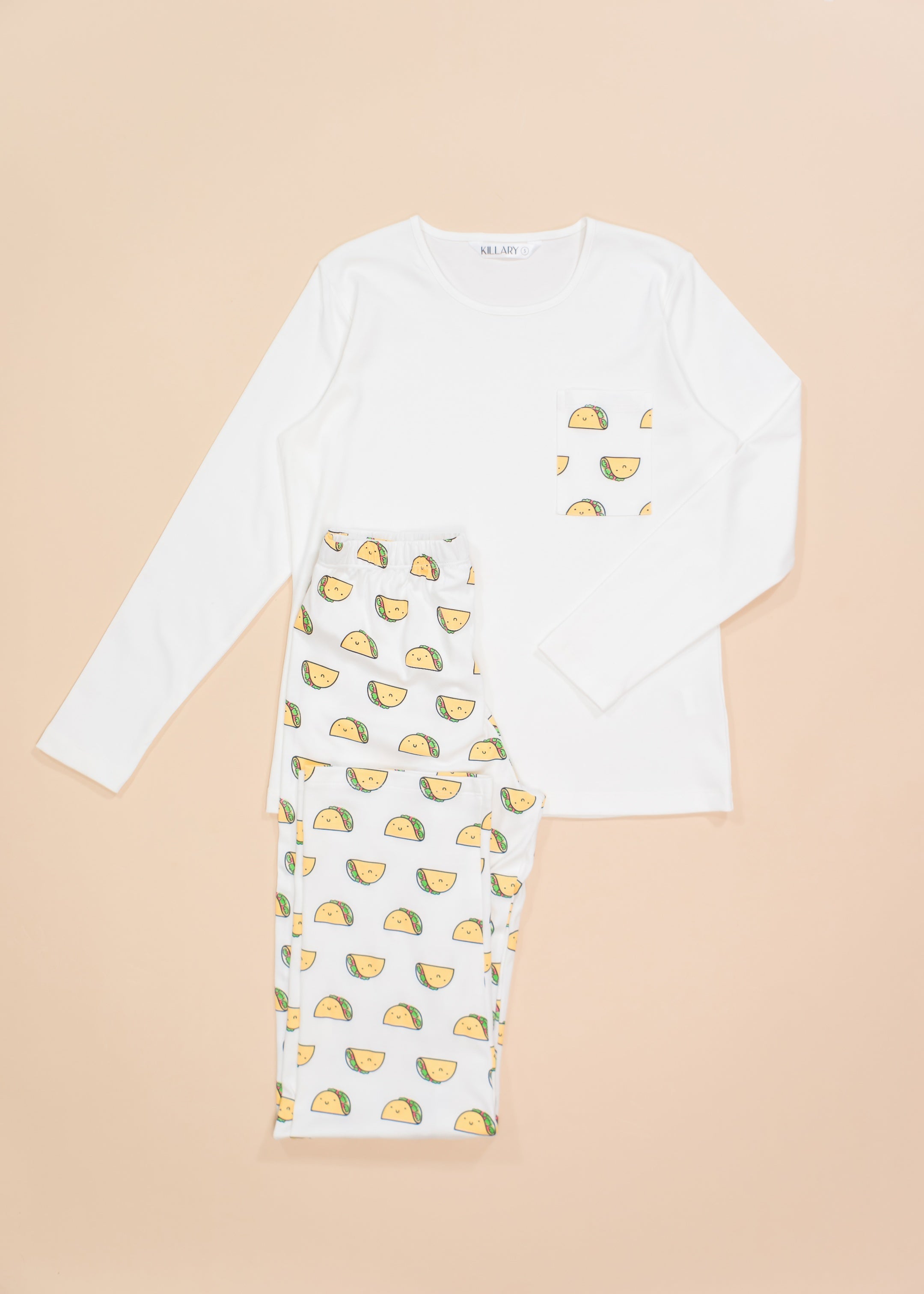 Women's Long Sleeve Pima Cotton Pyjama Set – Tacos Print