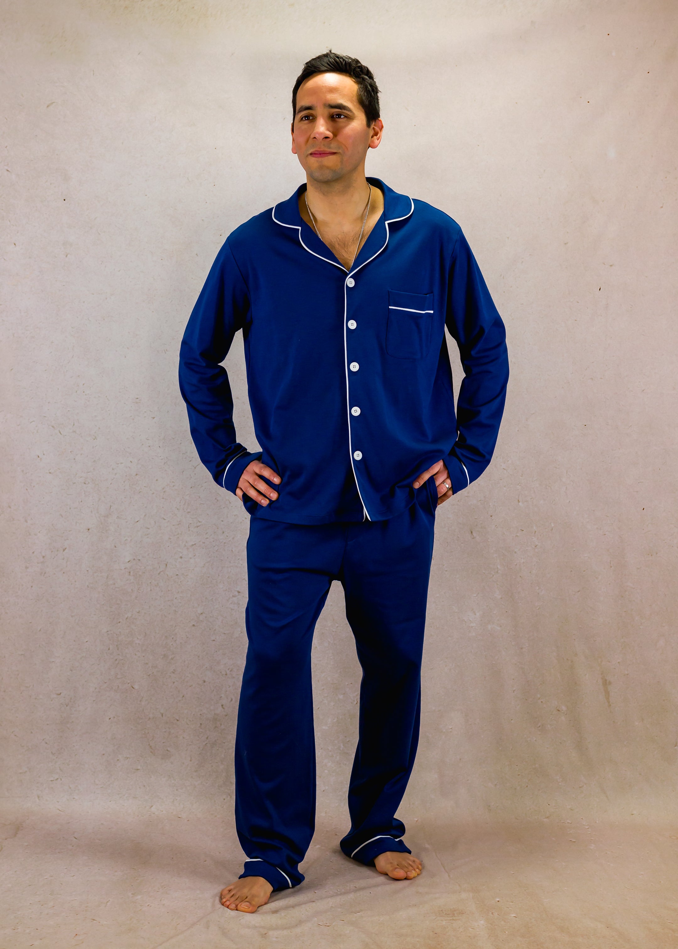 Blue set with long-sleeves top and trouser